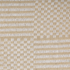 Tappeto in cotone beige 140 x 200 cm con frange intrecciate a mano Boho