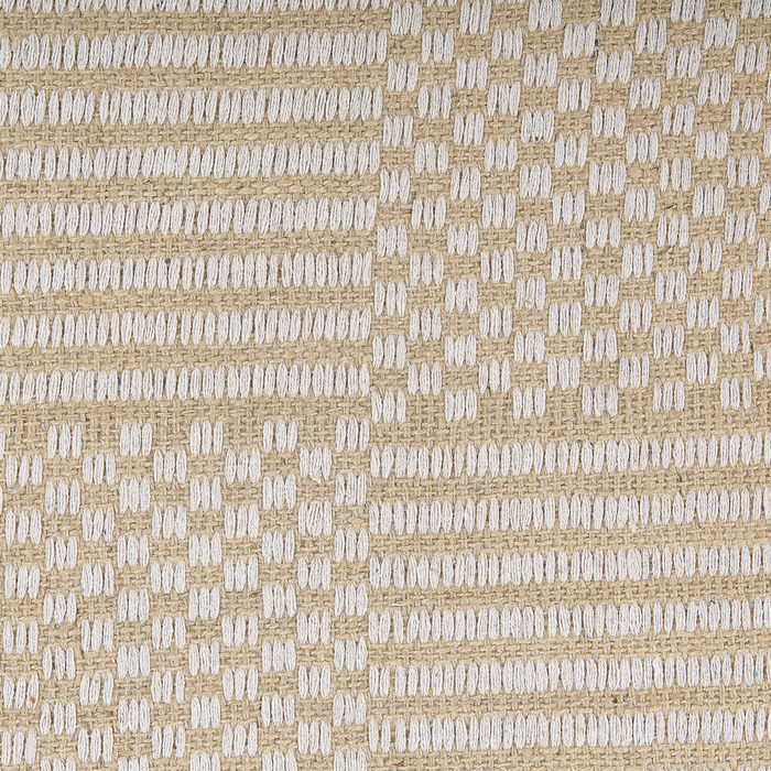 Tappeto in cotone beige 140 x 200 cm con frange intrecciate a mano Boho