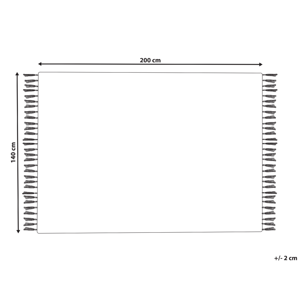 Tappeto in cotone beige 140 x 200 cm con frange intrecciate a mano Boho