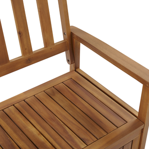 Panca da Giardino in Legno di Acacia con Cuscino Color Terracotta 160 cm