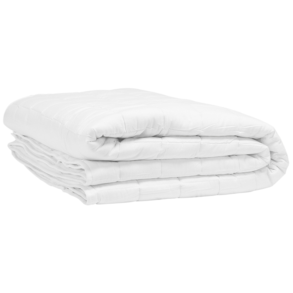 Piumino in misto poliestere bianco taglia unica 155 x 220 cm trapuntato con bottoni per tutte le stagioni