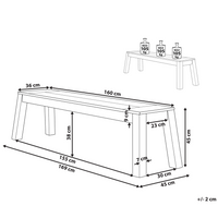 Panca da pranzo da giardino a 3 posti in legno di acacia laminato sedile in legno chiaro rustico giardino di campagna esterno interno