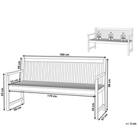 Panca da giardino leggera in legno di acacia 180 cm a doghe design esterno patio in stile rustico