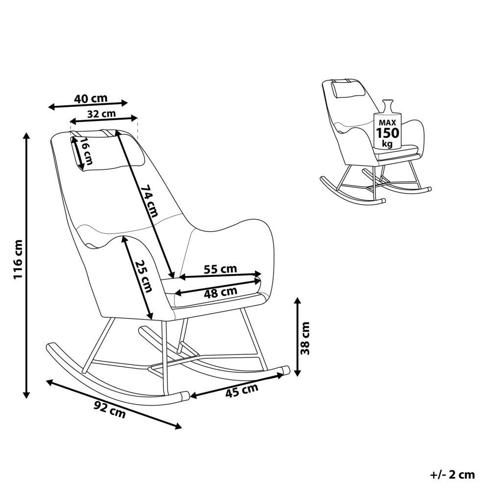 Sedia A Dondolo Tessuto Giallo Gambe In Metallo Pattini In Legno Moderni