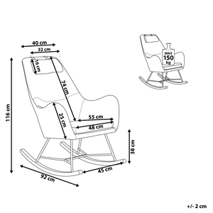 Sedia A Dondolo Tessuto Giallo Gambe In Metallo Pattini In Legno Moderni