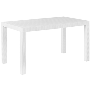 Tavolo da pranzo da giardino bianco 140 x 80 cm 6 posti rettangolare per esterno minimalista