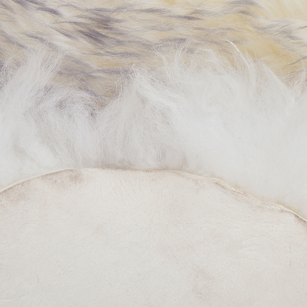 Morbido Tappeto in Vera Pelle di Pecora Bianco e Grigio stile moderno