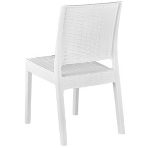 Set da pranzo da giardino Tavolo rettangolare di colore bianco 6 posti in stile costiero