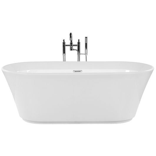 Vasca da bagno freestanding bianco sanitario ovale in acrilico singolo 170 x 80 cm dal design moderno