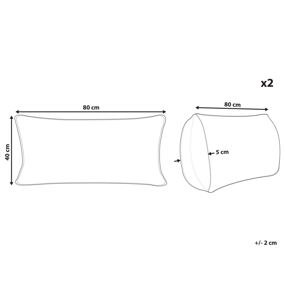 Set di 2 cuscini da letto guanciali in cotone Japara bianco rettangolari 40 x 80 cm Cuscini per camera da letto Dormire