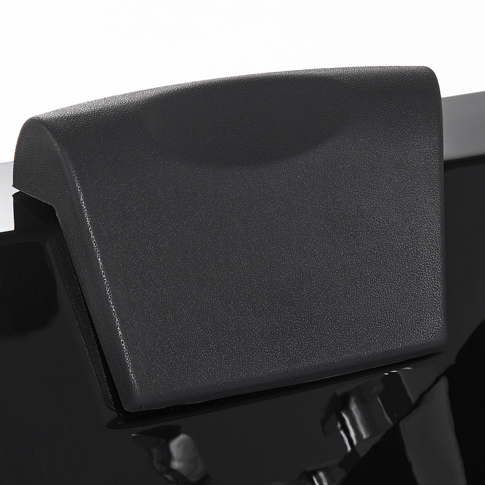 Vasca Idromassaggio Nero Sanitario Vetro Acrilico Frontale Trasparente Luci LED Poggiatesta Massaggio Getti d'Acqua Rettangolare 180 x 80 cm