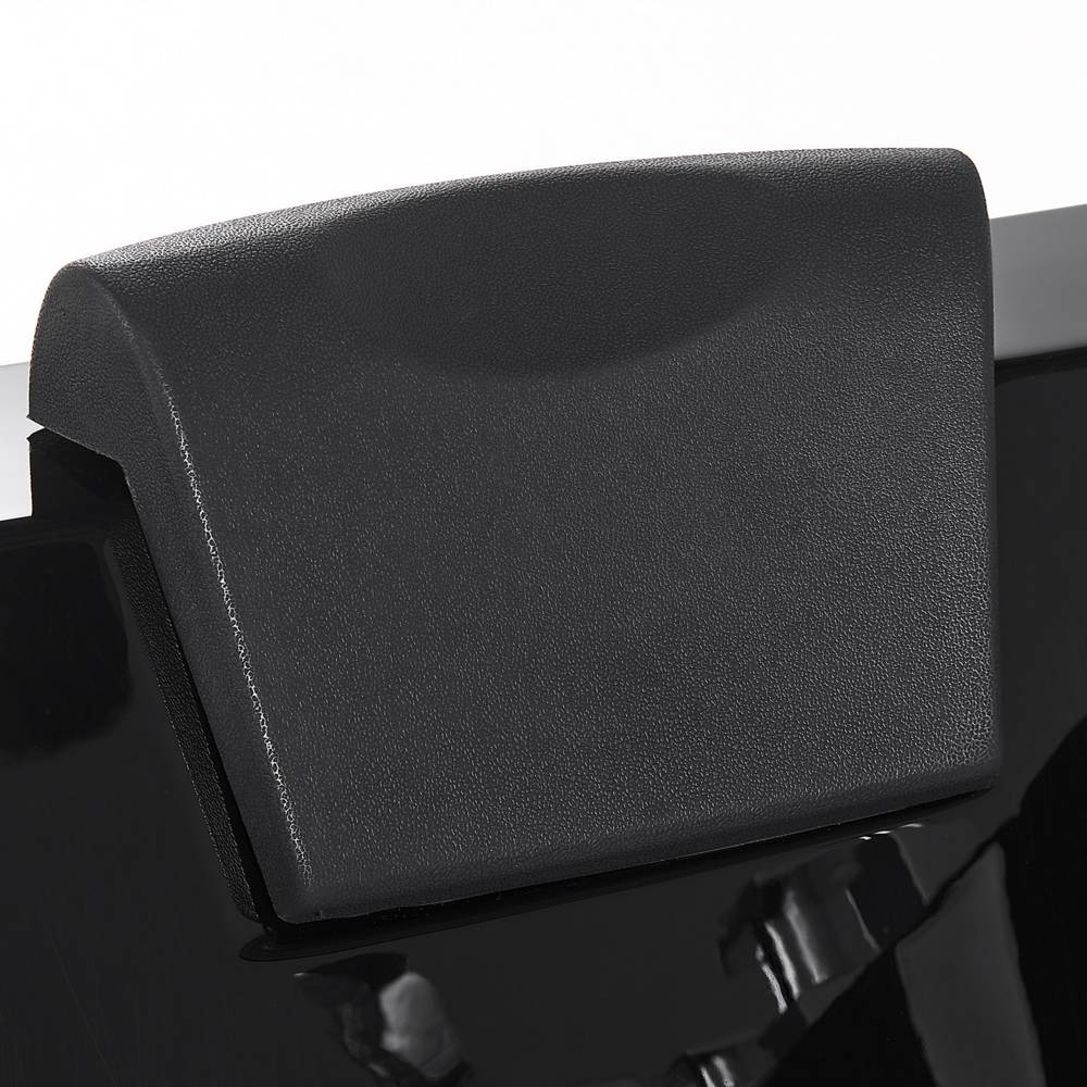 Vasca Idromassaggio Nero Sanitario Vetro Acrilico Frontale Trasparente Luci LED Poggiatesta Massaggio Getti d'Acqua Rettangolare 170 x 80 cm