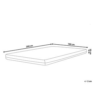 Materasso in memory foam bianco con tessuto grigio 180 x 200 cm medio Firm