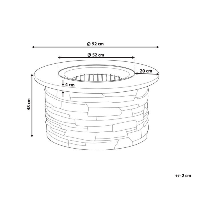 Riscaldatore per braciere grigio Nero copertura in rete rotonda per esterno