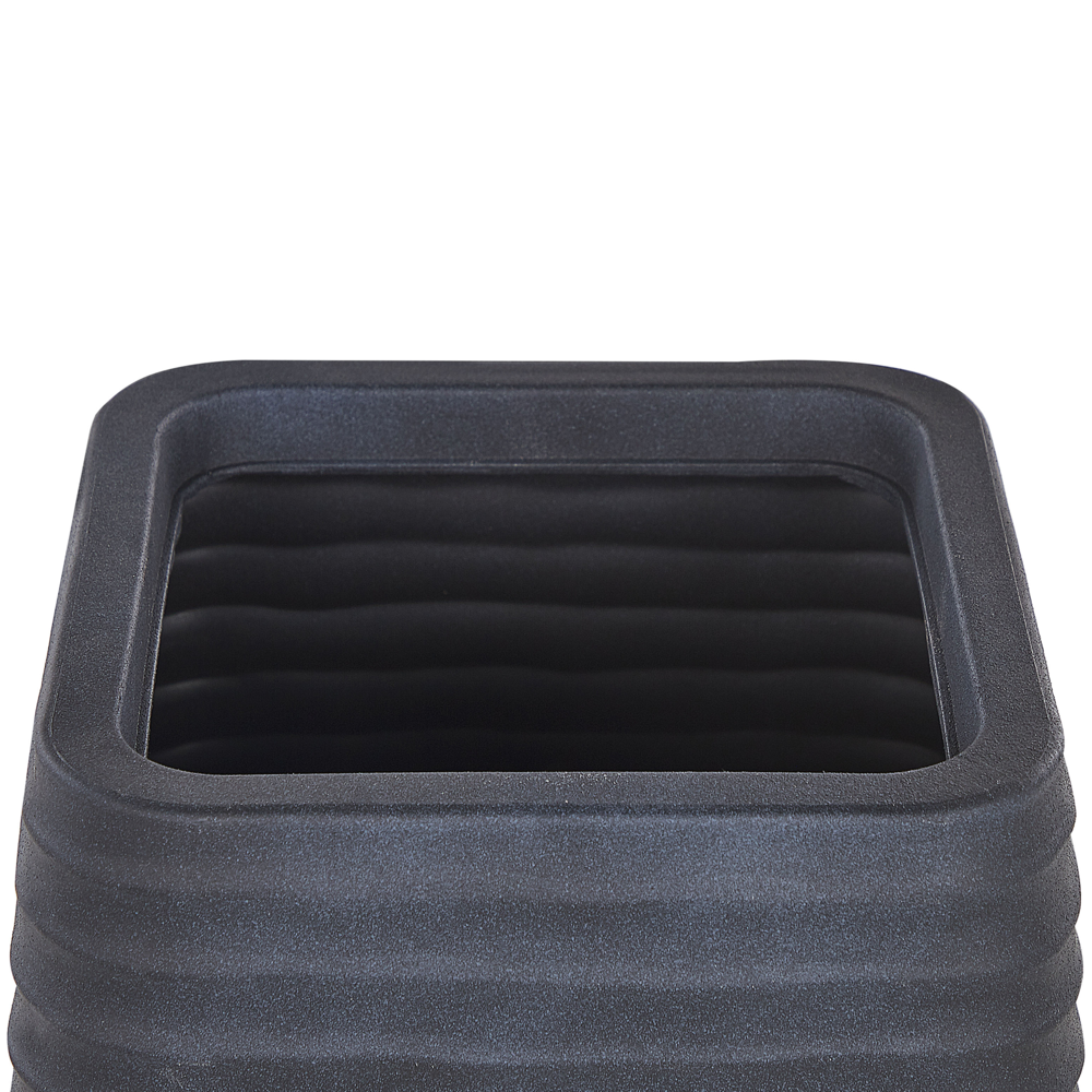 Vaso per piante grande in poliresina nera da esterno quadrato da Giardino 50 x 49 cm resistente ai raggi UV
