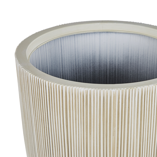 Vaso per fiori in poliresina beige fioriera alta 48 x ø 44 cm moderno minimalista per esterni interni accessori