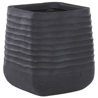 Vaso per piante grande in poliresina nera da esterno quadrato da Giardino 50 x 49 cm resistente ai raggi UV