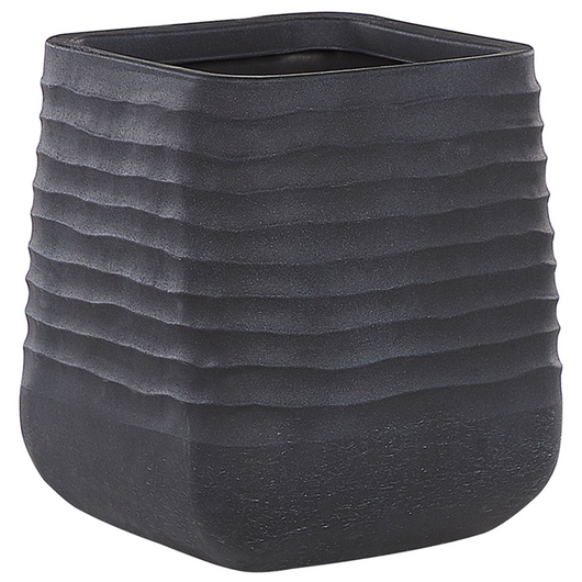 Vaso per piante grande in poliresina nera da esterno quadrato da Giardino 50 x 49 cm resistente ai raggi UV