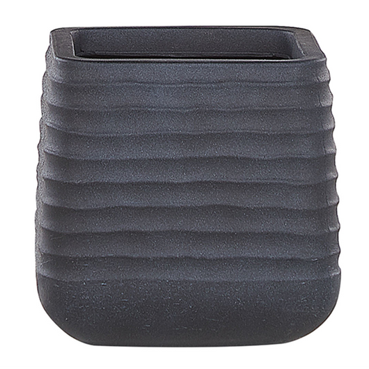 Vaso per piante grande in poliresina nera da esterno quadrato da giardino 28 x 27 cm resistente ai raggi UV