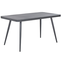 Tavolo da Pranzo da Giardino Grigio Finitura Opaca 140 x 80 cm Alluminio 4 Persone Rettangolare Minimalista Industriale