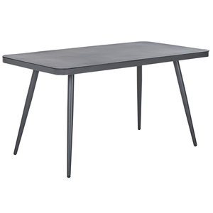 Tavolo da Pranzo da Giardino Grigio Finitura Opaca 140 x 80 cm Alluminio 4 Persone Rettangolare Minimalista Industriale