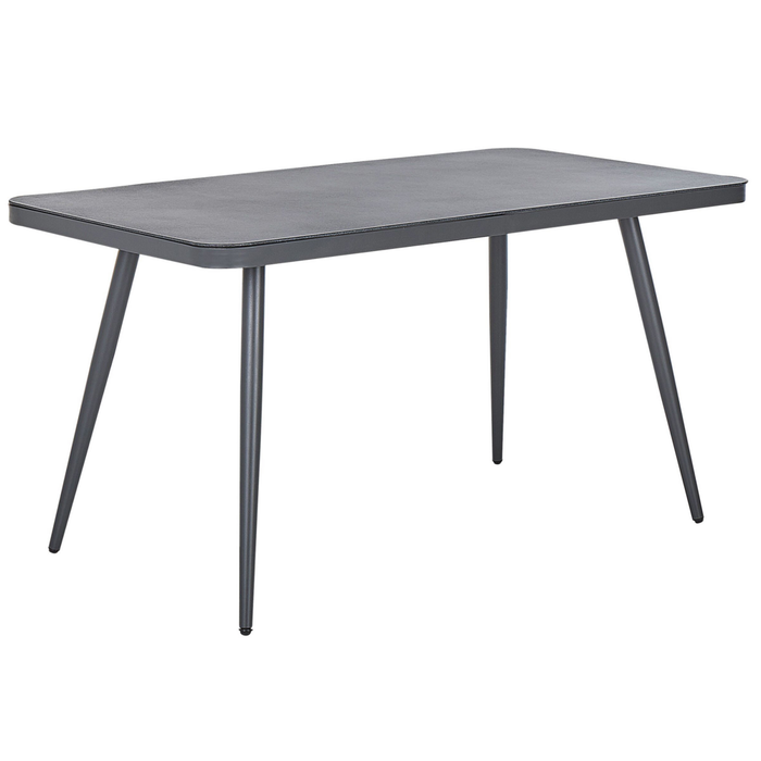 Tavolo da Pranzo da Giardino Grigio Finitura Opaca 140 x 80 cm Alluminio 4 Persone Rettangolare Minimalista Industriale