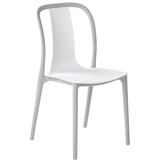Set di 4 Sedie materiale sintetico da Esterno in Colore Bianco e Grigio giardino patio terrazzo