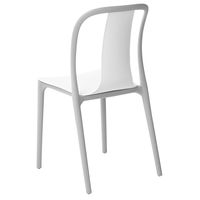 Set di 4 Sedie materiale sintetico da Esterno in Colore Bianco e Grigio giardino patio terrazzo