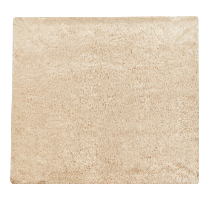 Copriletto Morbido in Pelliccia Sintetica 200 x 220 cm Marrone Chiaro