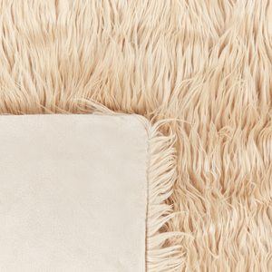 Copriletto Morbido in Pelliccia Sintetica 200 x 220 cm Marrone Chiaro