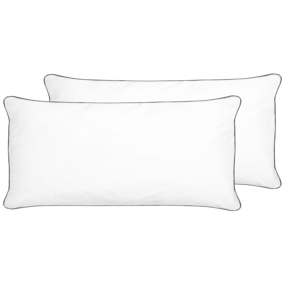 Set di 2 cuscini da letto guanciali in cotone Japara bianco rettangolari 40 x 80 cm Cuscini per camera da letto Dormire