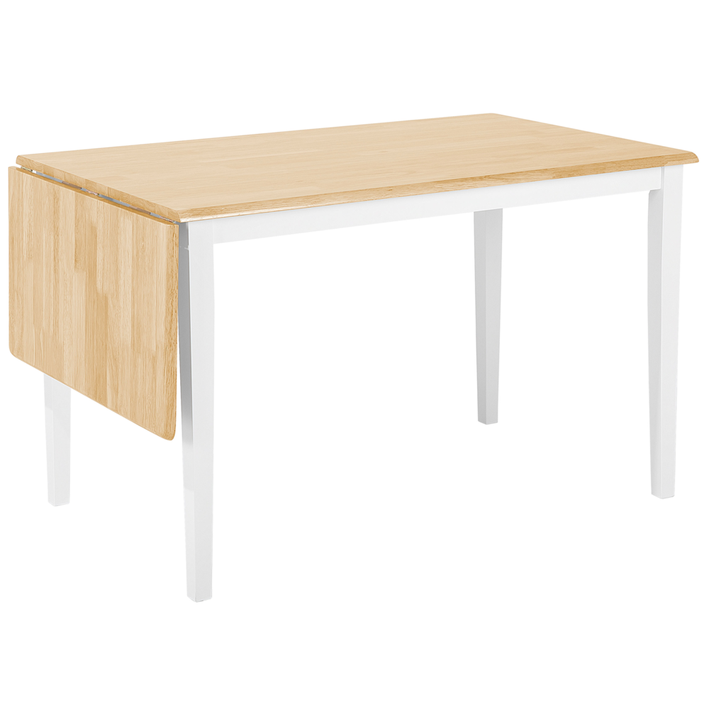 Tavolo da Pranzo in Legno Chiaro Allungabile Gambe Bianche 75 x 119 cm sala da pranzo