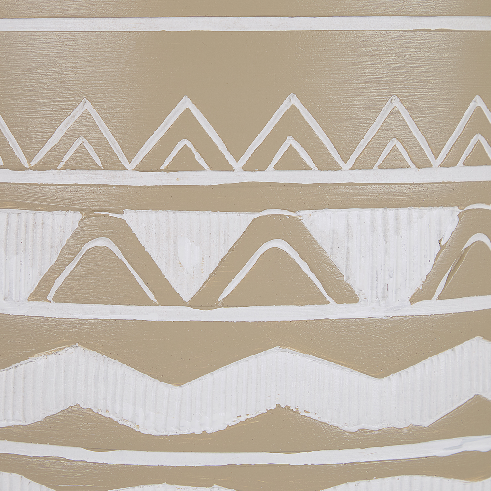 Supporto per piante in ceramica beige rotondo 30 x 30 cm gambe in legno massello moderno scandinavo alto vaso per piante