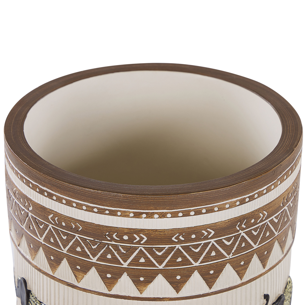 Supporto per piante in magnesio rotondo in legno massello base rustica in stile africano alto vaso per piante