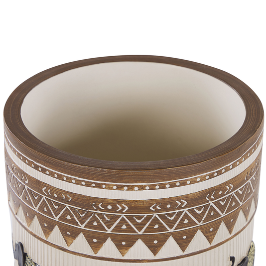 Supporto per piante in magnesio rotondo in legno massello base rustica in stile africano alto vaso per piante