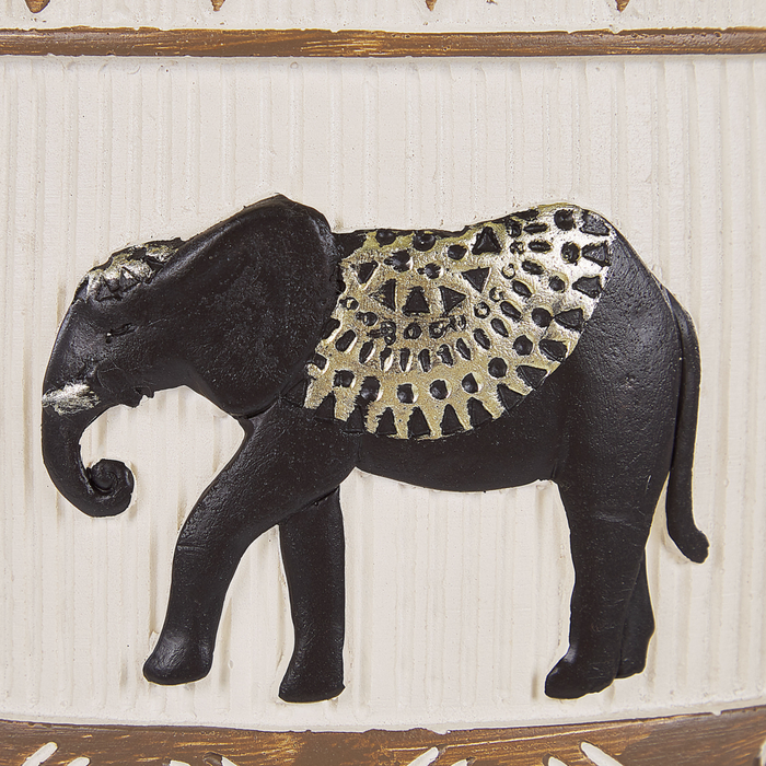 Supporto per piante in magnesio rotondo in legno massello base rustica in stile africano alto vaso per piante