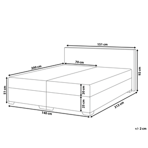 Letto continentale matrimoniale 140 cm 6 ecopelle bianca con materasso a molle insacchettate