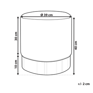 Poggiapiedi rotondo in velluto blu con pouf da toeletta Glam Sgabello con dorato