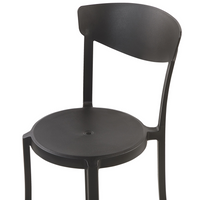 Set di 4 Sedie Moderne da Esterno e Interno in Plastica colore Nero terrazzo esterno