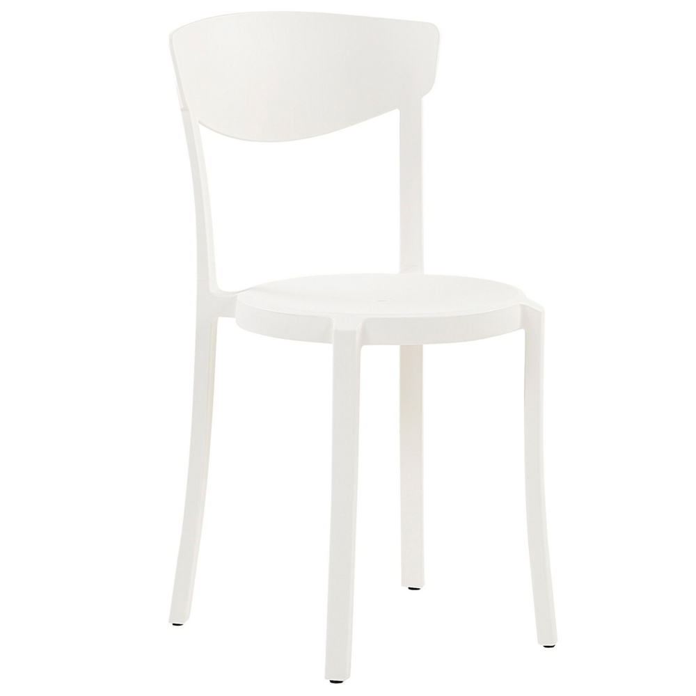 Set di 4 Sedie Moderne da Esterno e Interno in Plastica Bianco