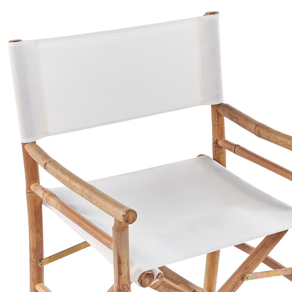 Set di 2 Sedie da Regista in Legno Chiaro di Bambù Pieghevoli interno esterno stile moderno boho