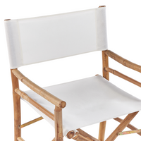 Set di 2 Sedie da Regista in Legno Chiaro di Bambù Pieghevoli interno esterno stile moderno boho