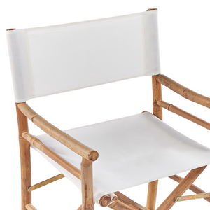 Set di 2 Sedie da Regista in Legno Chiaro di Bambù Pieghevoli interno esterno stile moderno boho