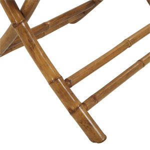 Tavolino Bistrò da Esterno in Legno di Bambù Marrone Chiaro Pieghevole 70 x 70 cm