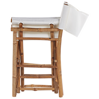 Set Bistro con Tavolino Pieghevole in Legno di Bambù Chiaro e 2 Sedie