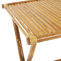 Set Bistro con Tavolino Pieghevole in Legno di Bambù Chiaro e 2 Sdrai