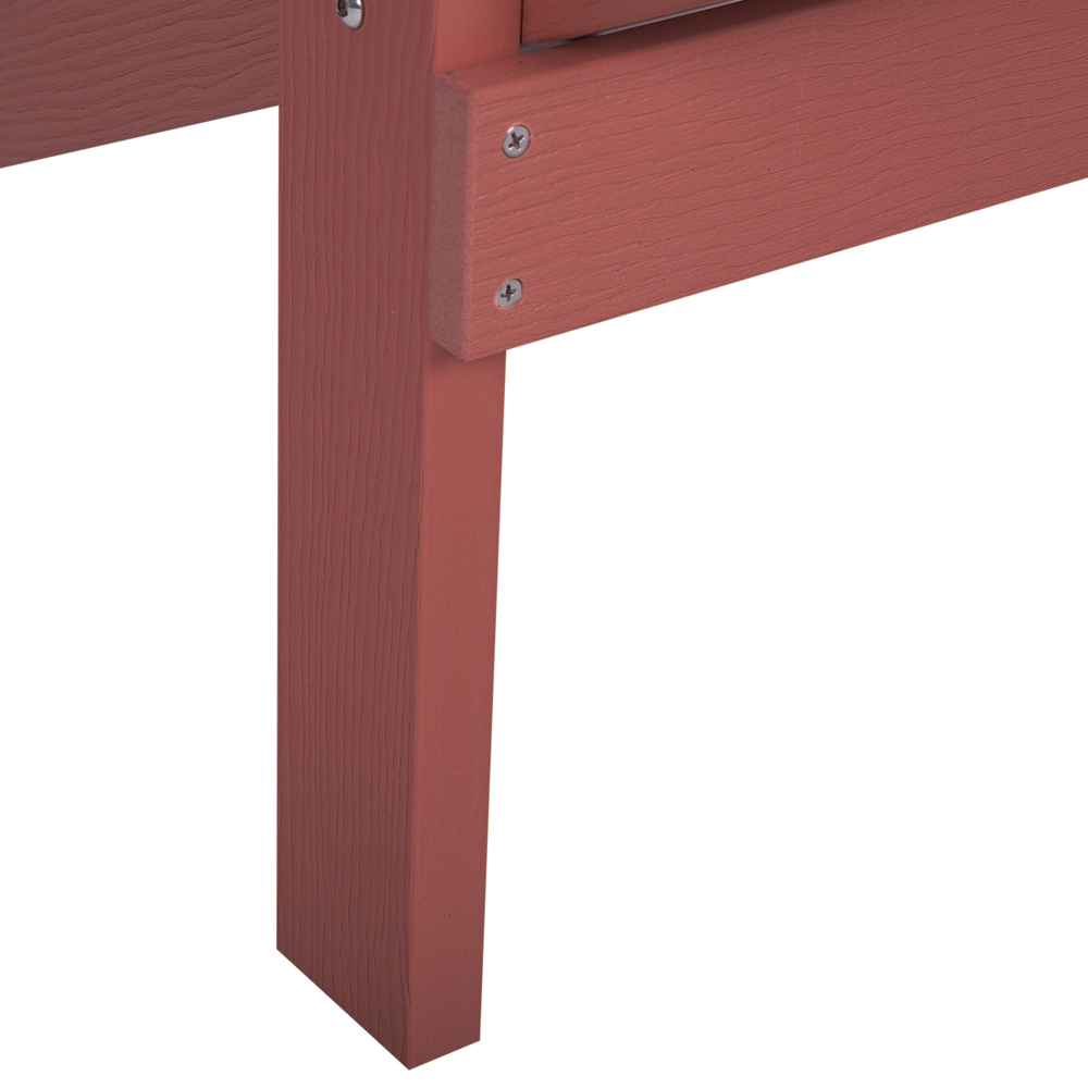 Sedia da giardino in plastica rossa in legno con poggiapiedi resistente agli agenti atmosferici in stile moderno