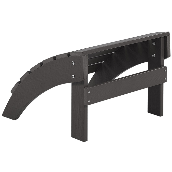 Poggiapiedi da giardino in plastica grigio scuro in legno resistente agli agenti atmosferici a doghe in stile moderno