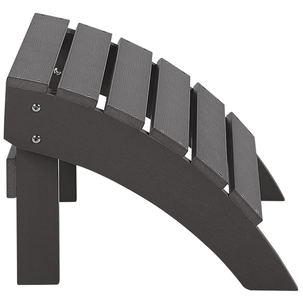 Poggiapiedi da giardino in plastica grigio scuro in legno resistente agli agenti atmosferici a doghe in stile moderno