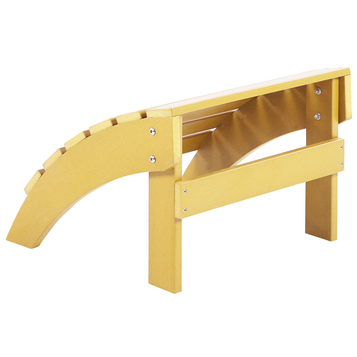 Poggiapiedi da giardino in plastica gialla in legno resistente agli agenti atmosferici a doghe in stile moderno